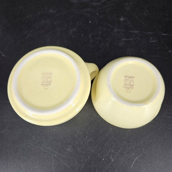 Vintage Iroquois Russel Wright Casual China Creamer Sugar Bowl Set Yellow USA - Picture 7 of 14
